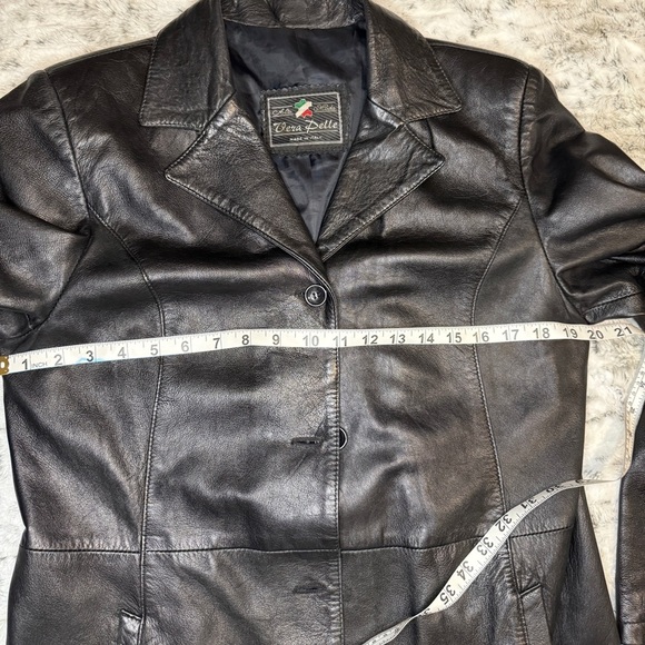 VERA PELLE Black Leather Jacket For Women  Made in Italy - Picture 3 of 7